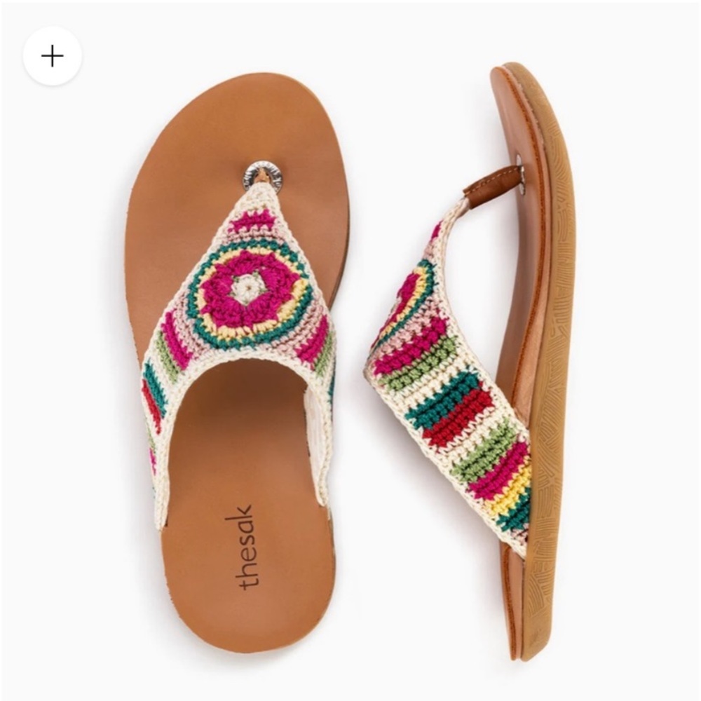 NEW!  The Sak Colorful Crochet Sandals size9